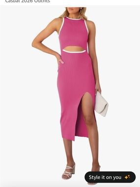 NWOT Pink Queen Women Cutout Dress Summer Knit Sundress
Casual